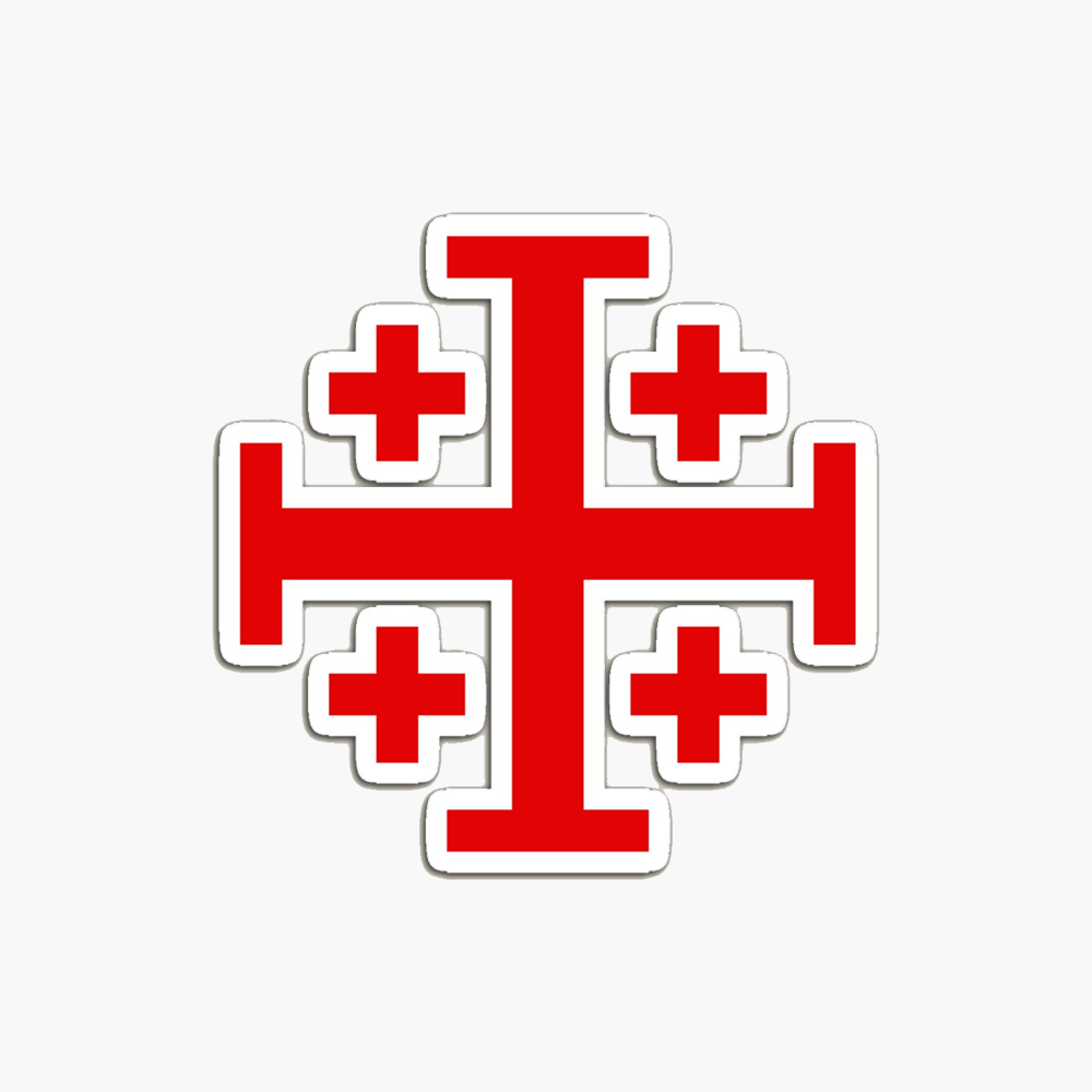 Knights Templar Jerusalem Cross Crusaders Shield Red Cross Sticker