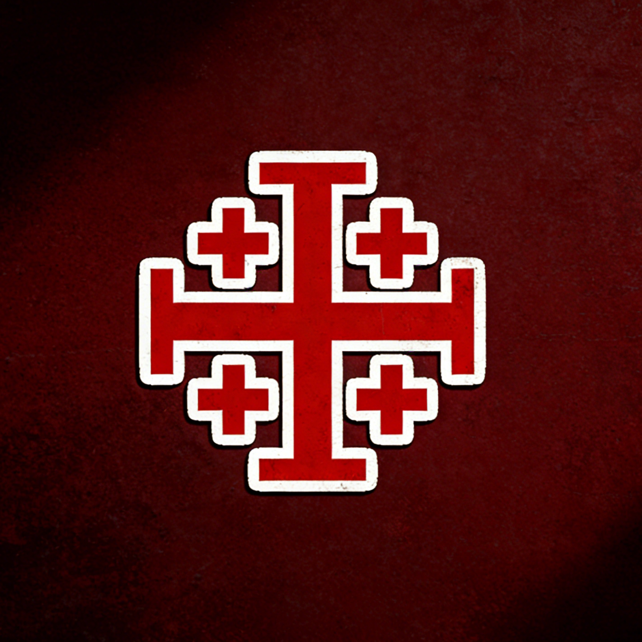 Knights Templar Jerusalem Cross Crusaders Shield Red Cross Sticker