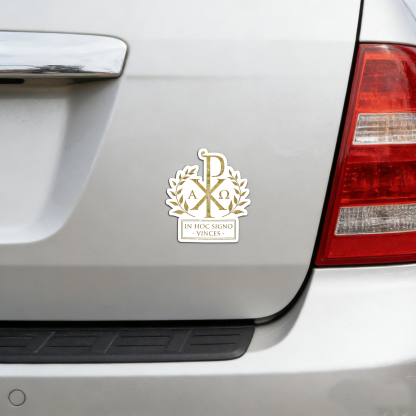 Pax Christi Jesus Christ In hoc signo vinces Chi Rho Sticker