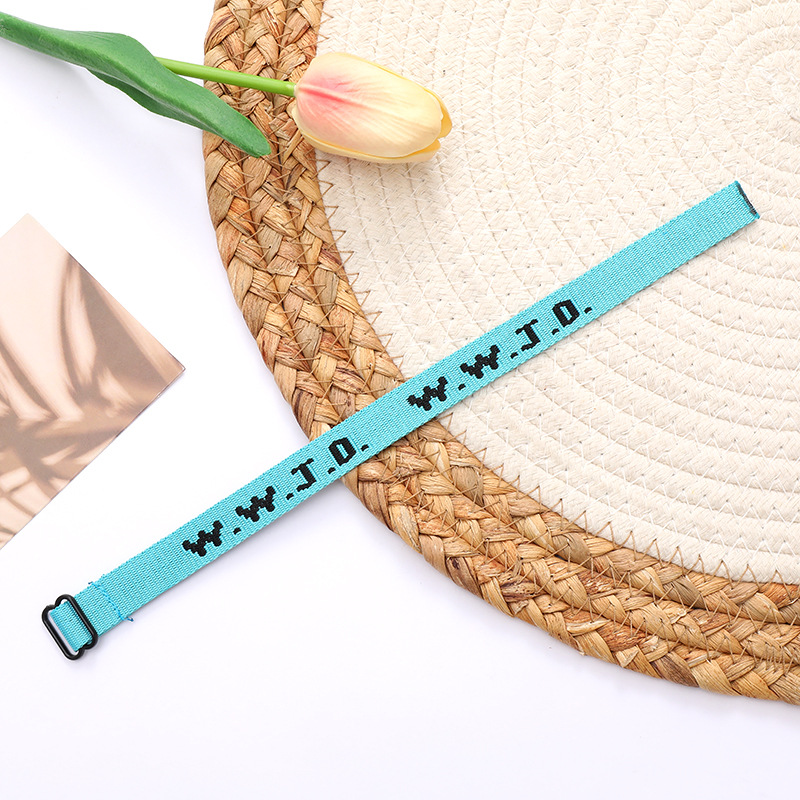 WWJD jacquard wrist strap unisex adjustable sports wrist strap