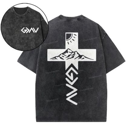God Is Greater Than The Highs And Lows Christian Snowflake Vintage Washed T-Shirt 