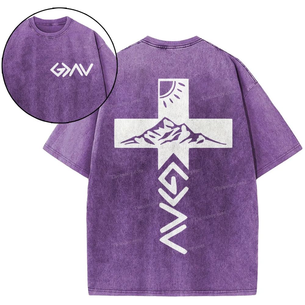 God Is Greater Than The Highs And Lows Christian Snowflake Vintage Washed T-Shirt 