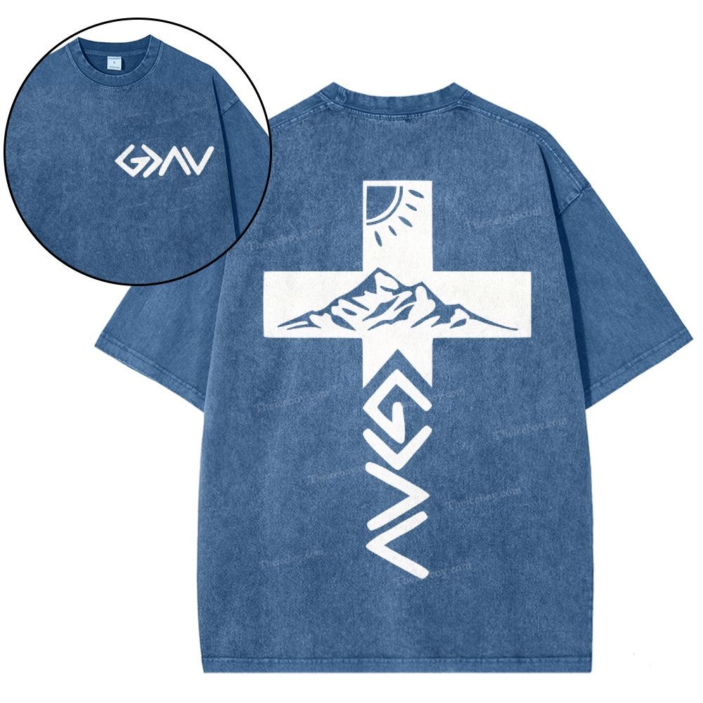 God Is Greater Than The Highs And Lows Christian Snowflake Vintage Washed T-Shirt 