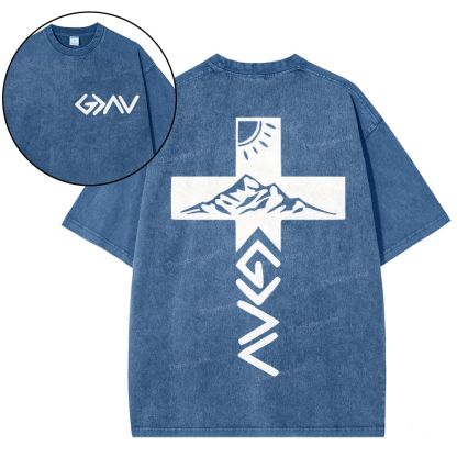 God Is Greater Than The Highs And Lows Christian Snowflake Vintage Washed T-Shirt 