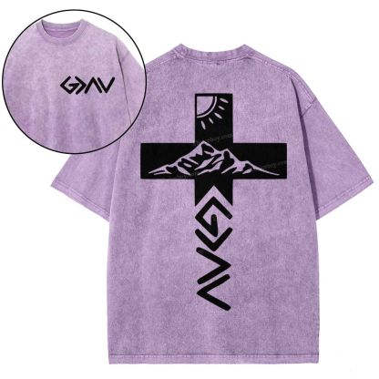 God Is Greater Than The Highs And Lows Christian Snowflake Vintage Washed T-Shirt 