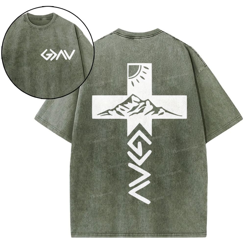 God Is Greater Than The Highs And Lows Christian Snowflake Vintage Washed T-Shirt 