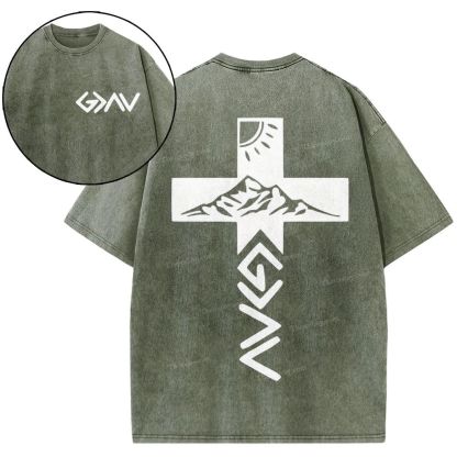 God Is Greater Than The Highs And Lows Christian Snowflake Vintage Washed T-Shirt 