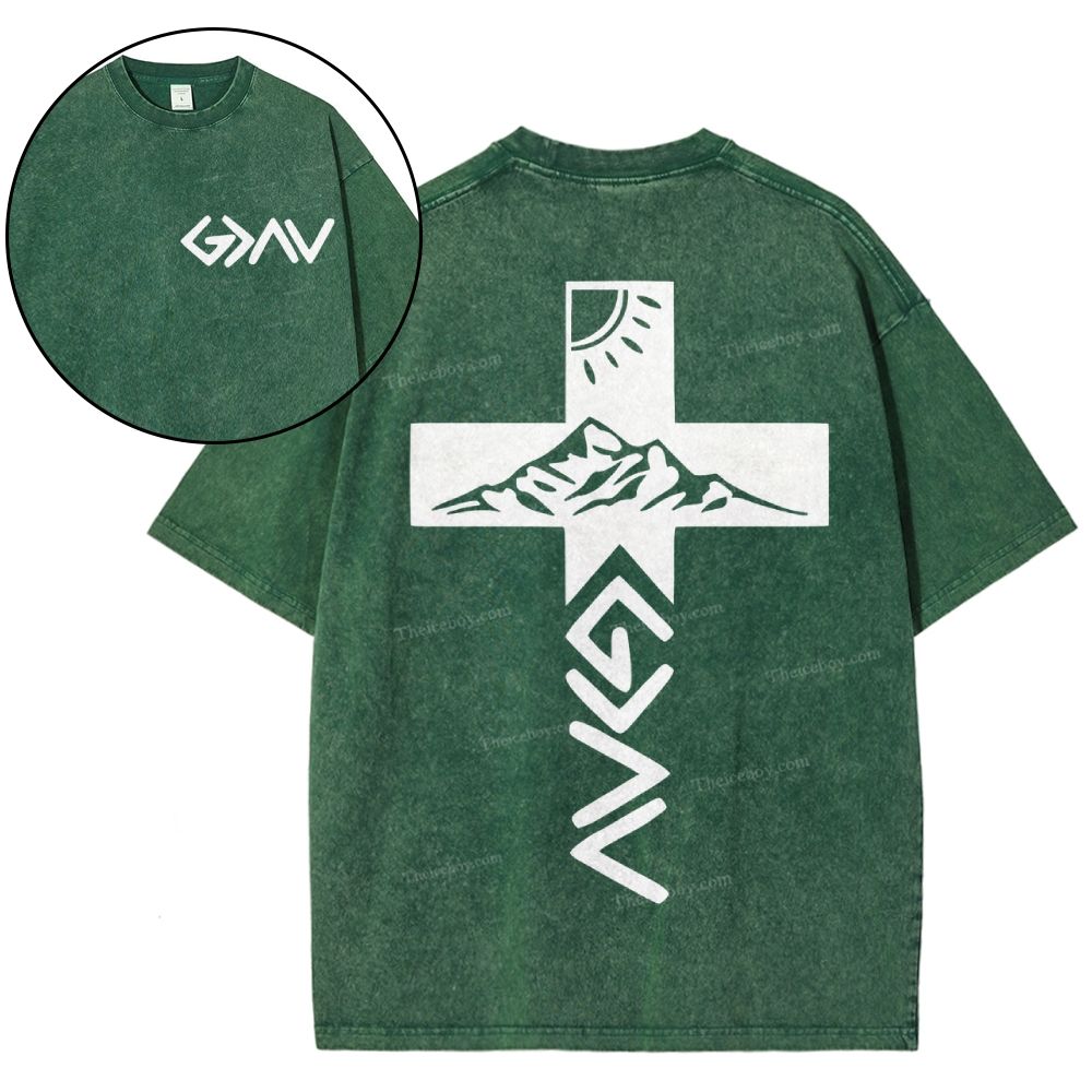 God Is Greater Than The Highs And Lows Christian Snowflake Vintage Washed T-Shirt 