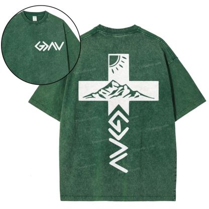 God Is Greater Than The Highs And Lows Christian Snowflake Vintage Washed T-Shirt 