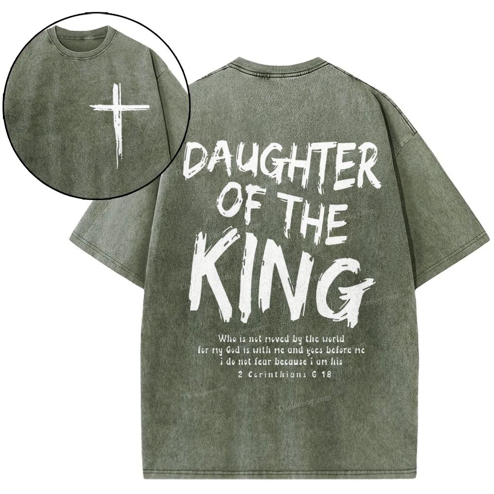 Daughter Of The King Christian Snowflake Vintage Washed T-Shirt