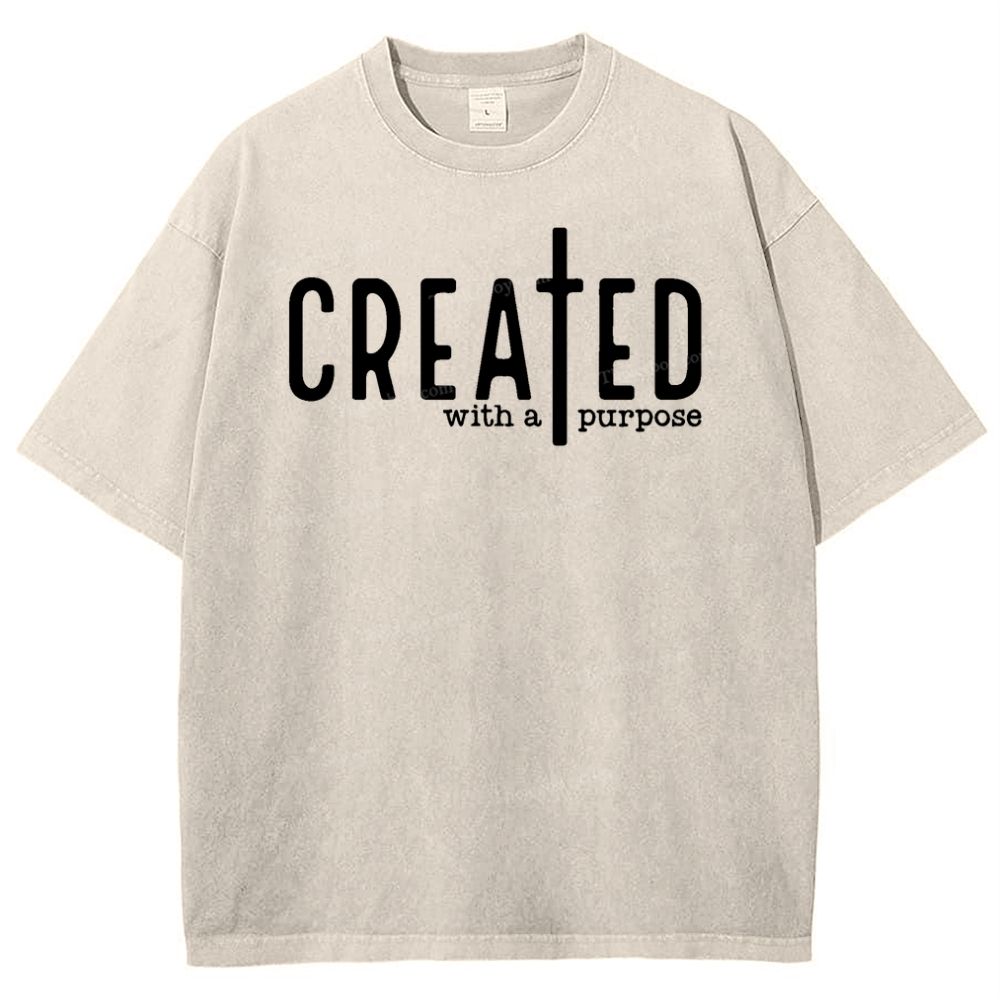 Created With A Purpose Snowflake Vintage Washed T-Shirt