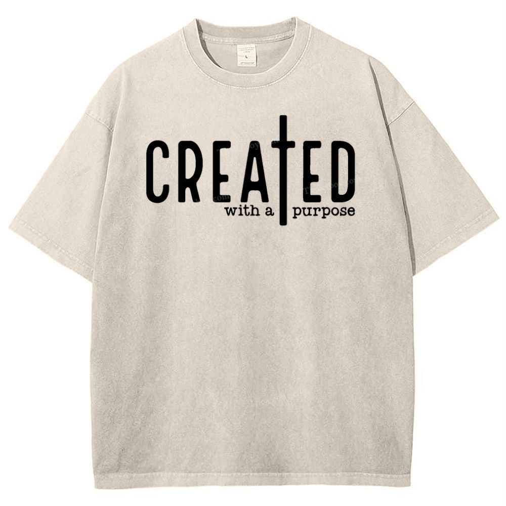 Created With A Purpose Snowflake Vintage Washed T-Shirt