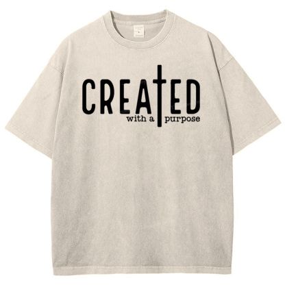 Created With A Purpose Snowflake Vintage Washed T-Shirt