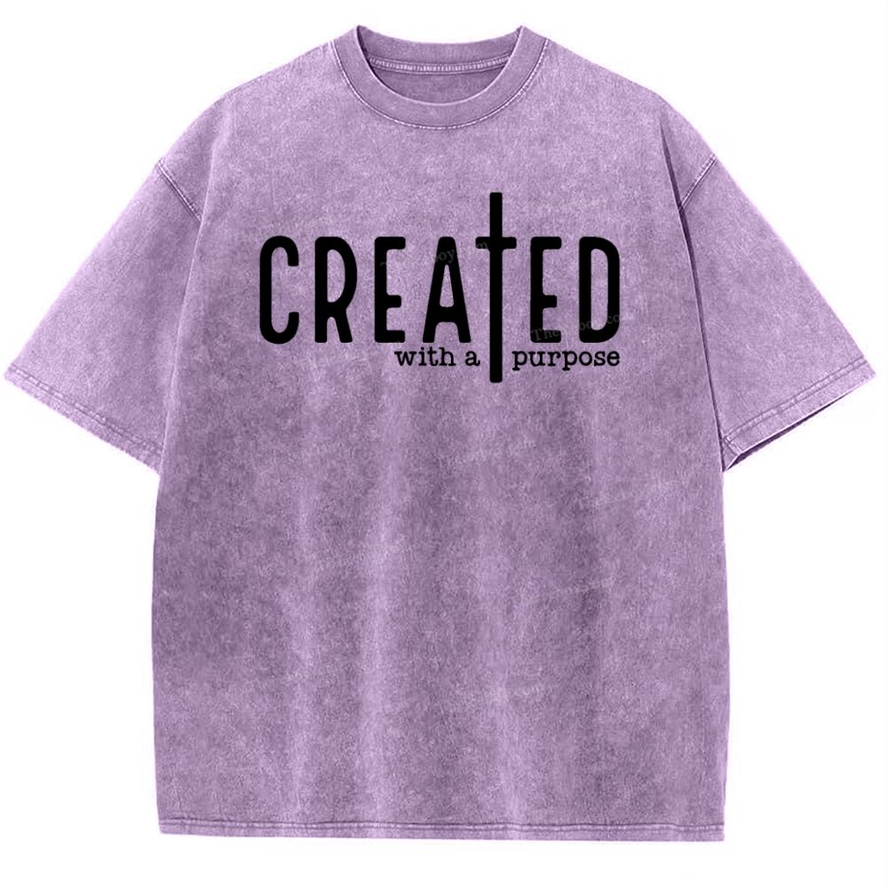 Created With A Purpose Snowflake Vintage Washed T-Shirt