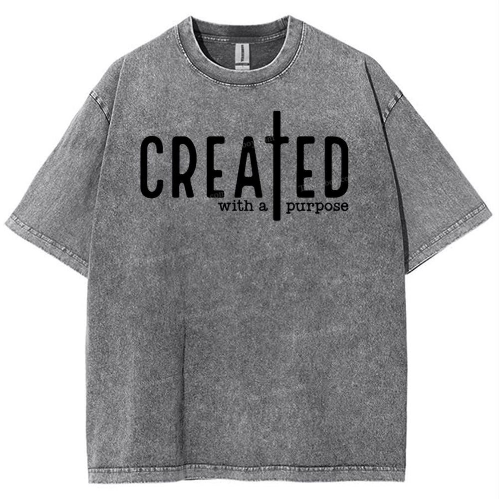 Created With A Purpose Snowflake Vintage Washed T-Shirt