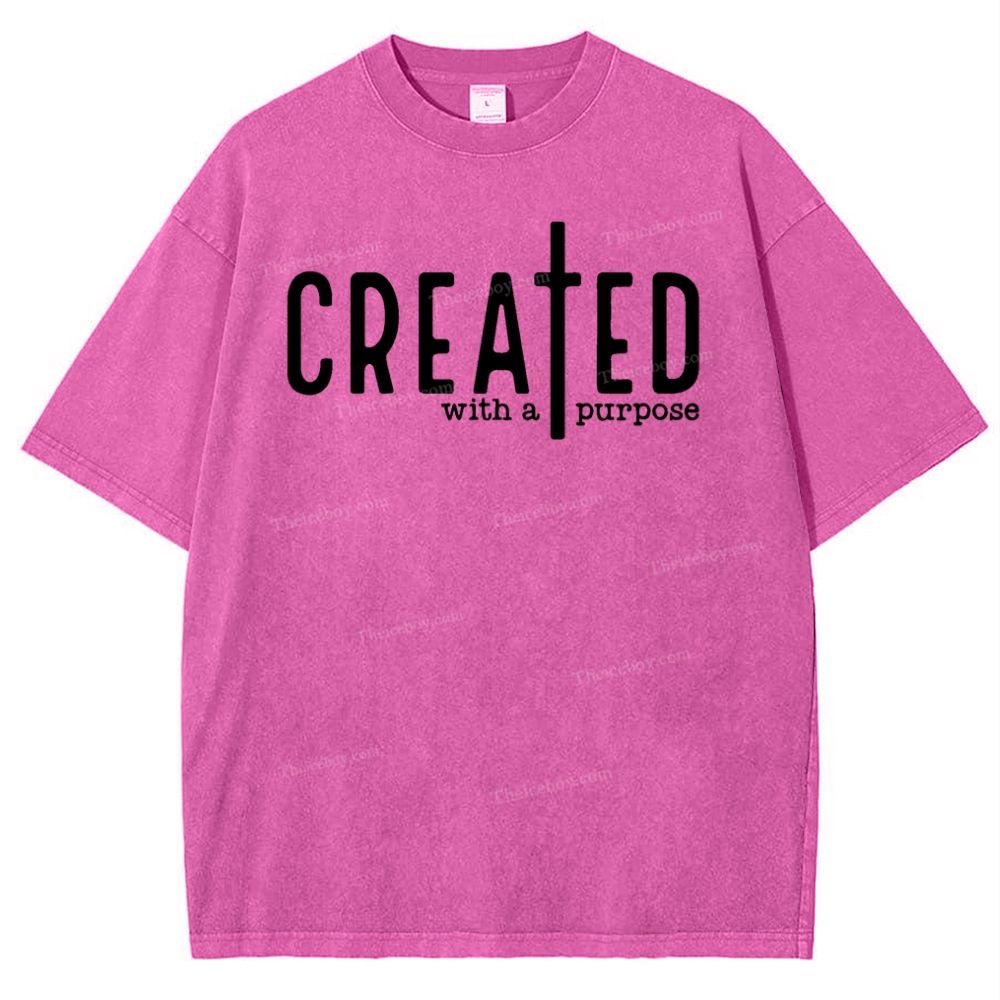 Created With A Purpose Snowflake Vintage Washed T-Shirt