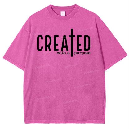 Created With A Purpose Snowflake Vintage Washed T-Shirt