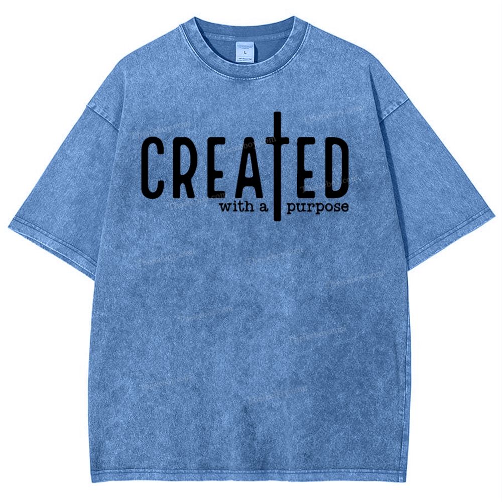 Created With A Purpose Snowflake Vintage Washed T-Shirt