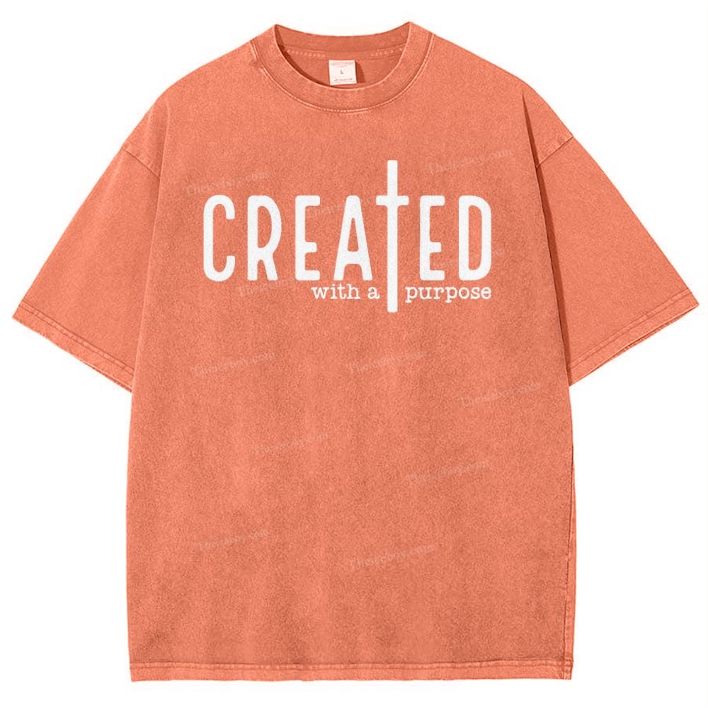 Created With A Purpose Snowflake Vintage Washed T-Shirt
