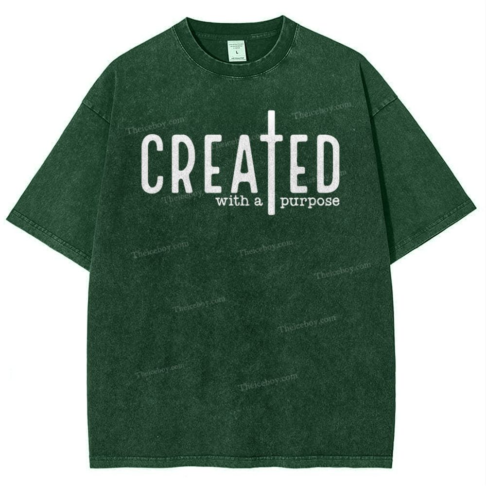 Created With A Purpose Snowflake Vintage Washed T-Shirt