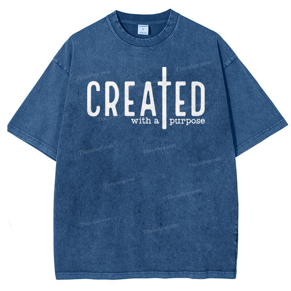Created With A Purpose Snowflake Vintage Washed T-Shirt