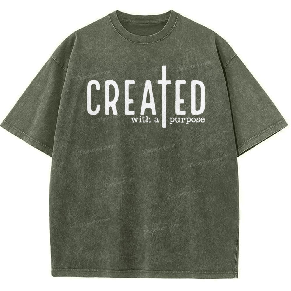 Created With A Purpose Snowflake Vintage Washed T-Shirt