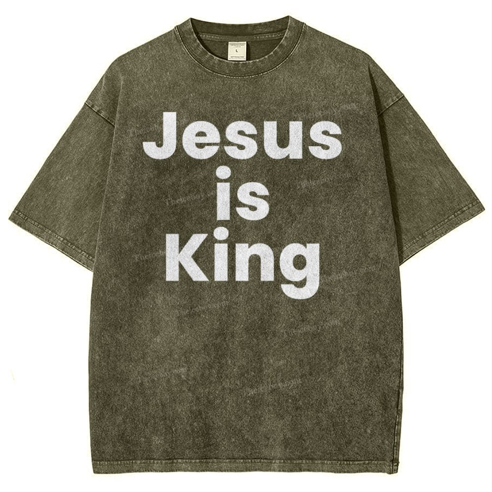 Jesus Is King Snowflake Vintage Washed T-Shirt