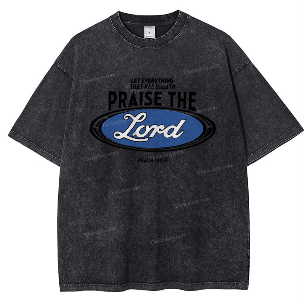 Praise The Lord Christian Snowflake Vintage Washed T-Shirt