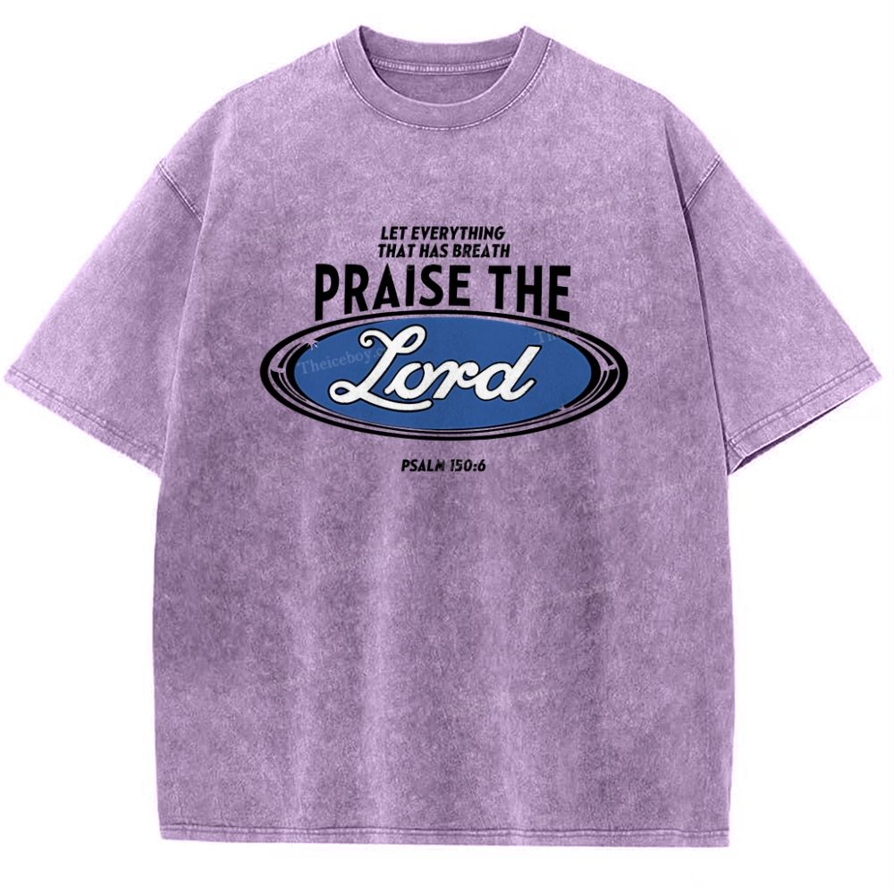 Praise The Lord Christian Snowflake Vintage Washed T-Shirt
