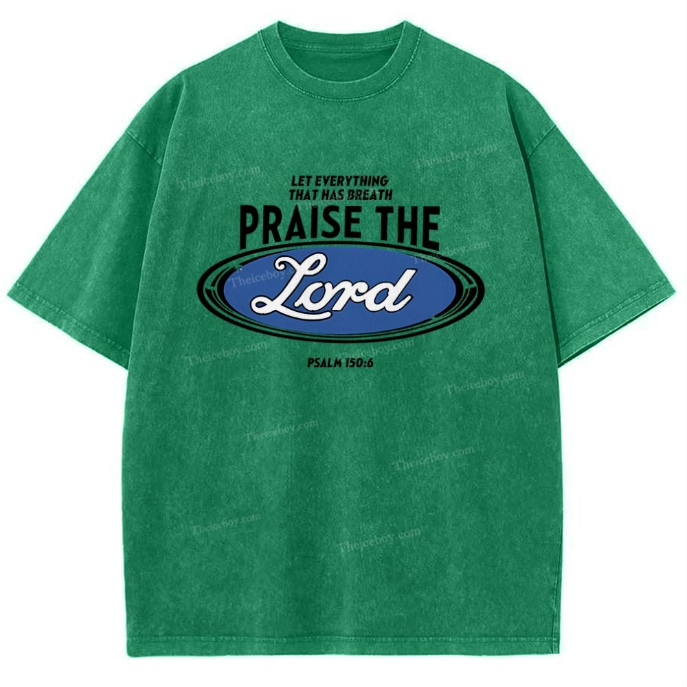 Praise The Lord Christian Snowflake Vintage Washed T-Shirt