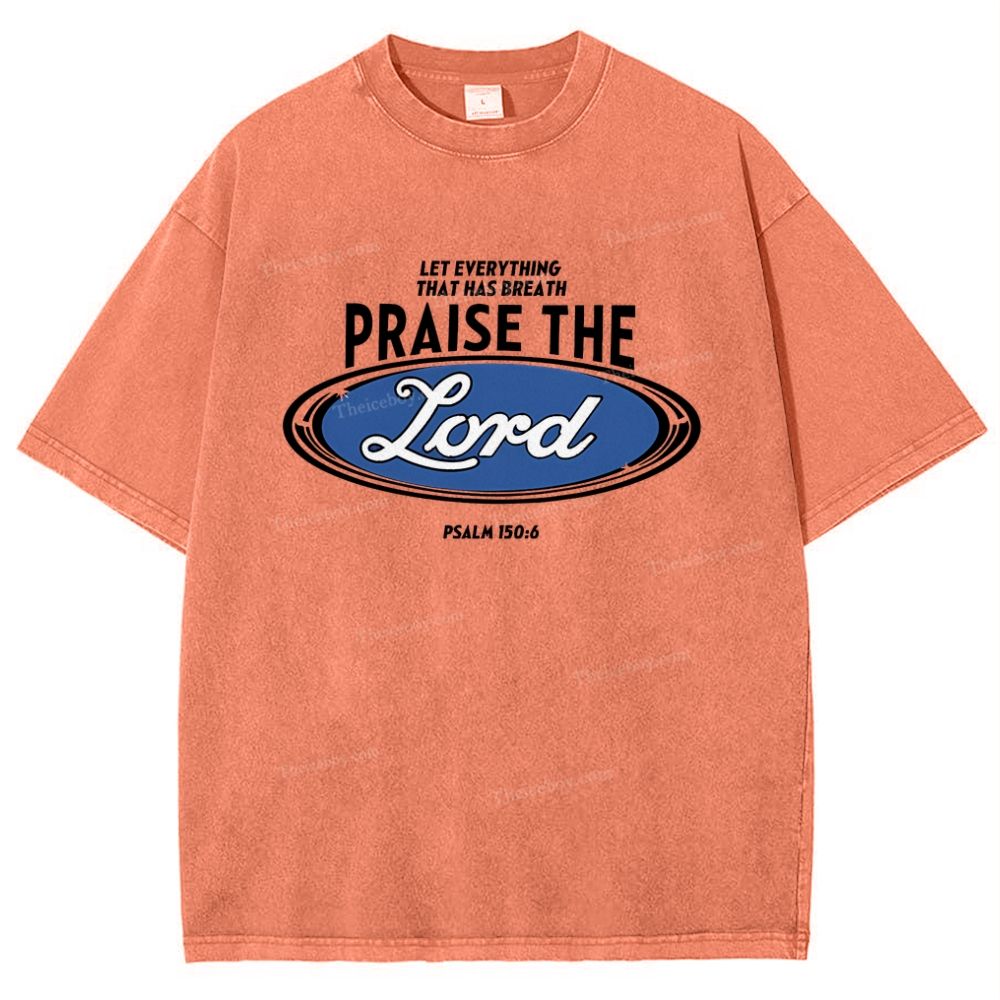 Praise The Lord Christian Snowflake Vintage Washed T-Shirt