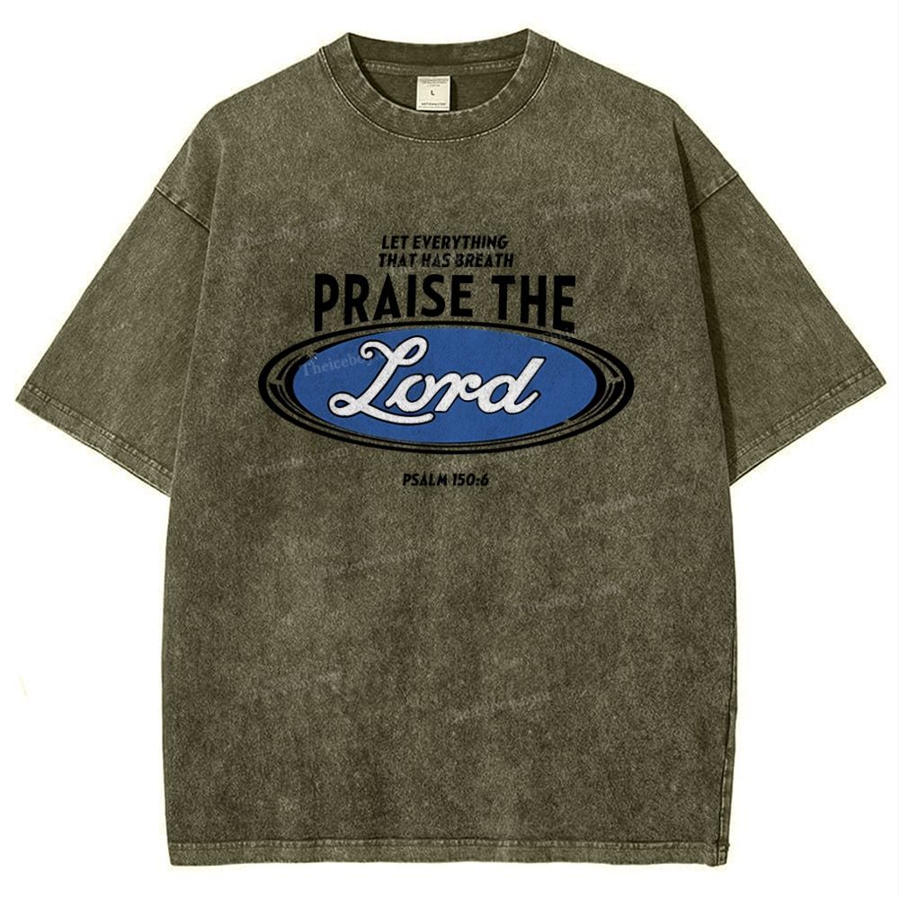 Praise The Lord Christian Snowflake Vintage Washed T-Shirt