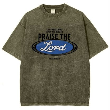 Praise The Lord Christian Snowflake Vintage Washed T-Shirt