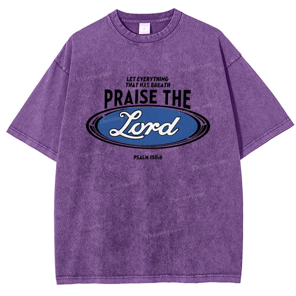 Praise The Lord Christian Snowflake Vintage Washed T-Shirt