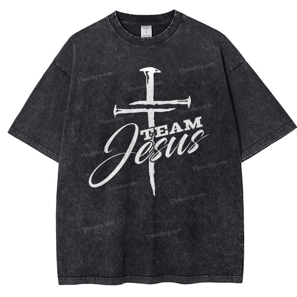 Team Jesus Snowflake Vintage Washed T-Shirt