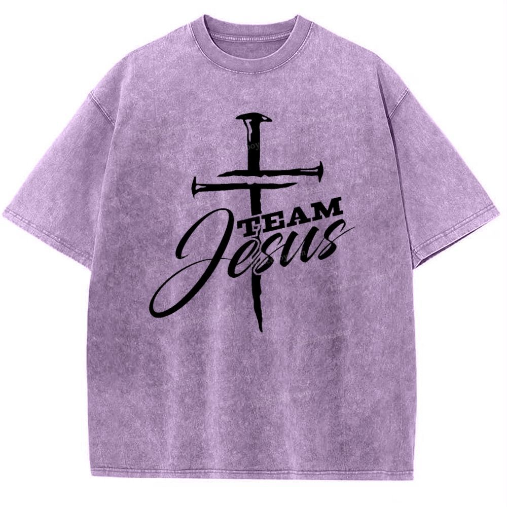 Team Jesus Snowflake Vintage Washed T-Shirt