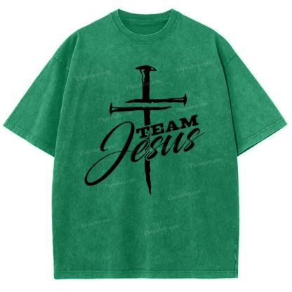 Team Jesus Snowflake Vintage Washed T-Shirt