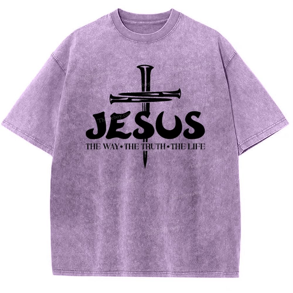 Jesus The Way The Truth The Life Snowflake Vintage Washed T-Shirt