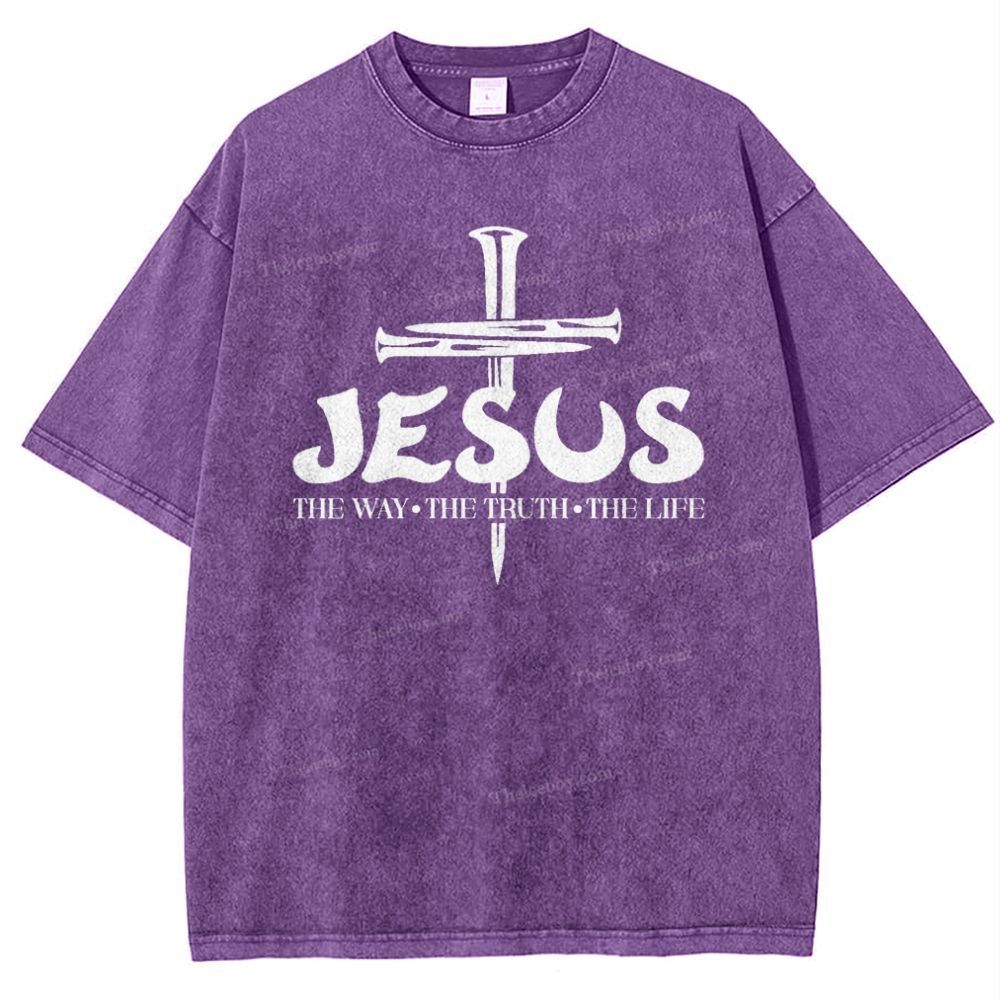 Jesus The Way The Truth The Life Snowflake Vintage Washed T-Shirt