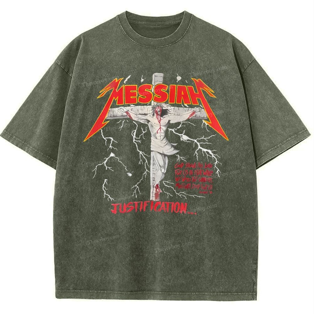 Messiah Christian Snowflake Vintage Washed T-Shirt