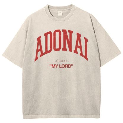 ADONAI My Lord Christian Snowflake Vintage Washed T-Shirt