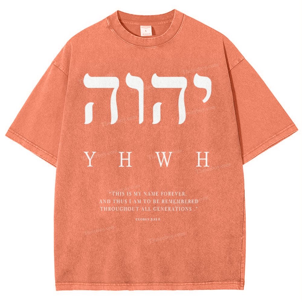 YHWH This Is My Name Forever Chirstian Snowflake Vintage Washed T-Shirt