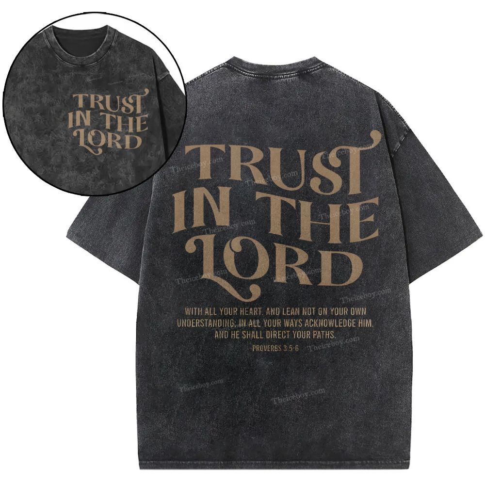 Trust In The Lord Christian Snowflake Vintage Washed T-Shirt
