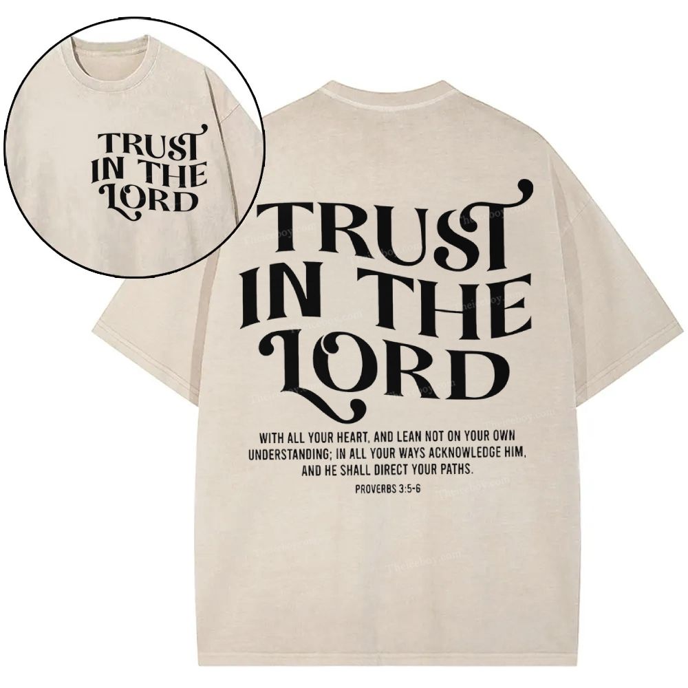 Trust In The Lord Christian Snowflake Vintage Washed T-Shirt