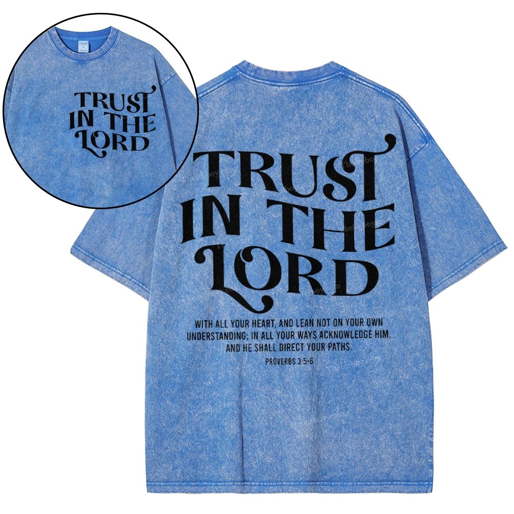 Trust In The Lord Christian Snowflake Vintage Washed T-Shirt