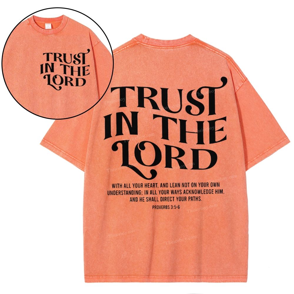 Trust In The Lord Christian Snowflake Vintage Washed T-Shirt