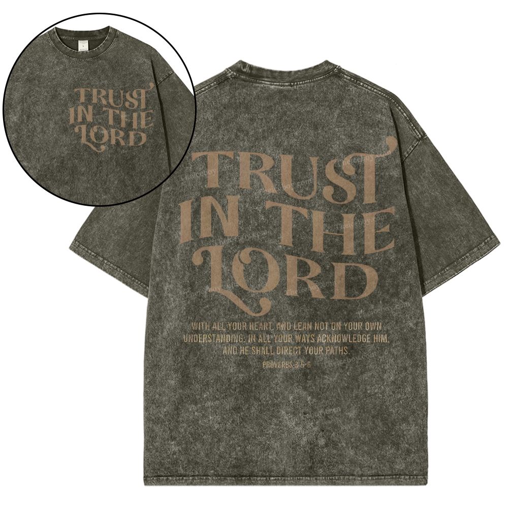 Trust In The Lord Christian Snowflake Vintage Washed T-Shirt