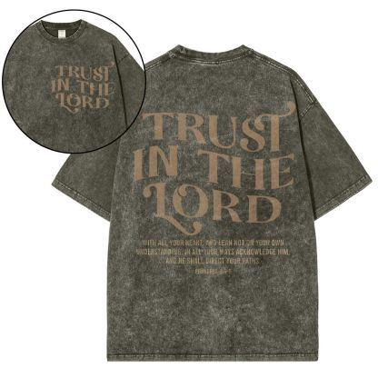 Trust In The Lord Christian Snowflake Vintage Washed T-Shirt