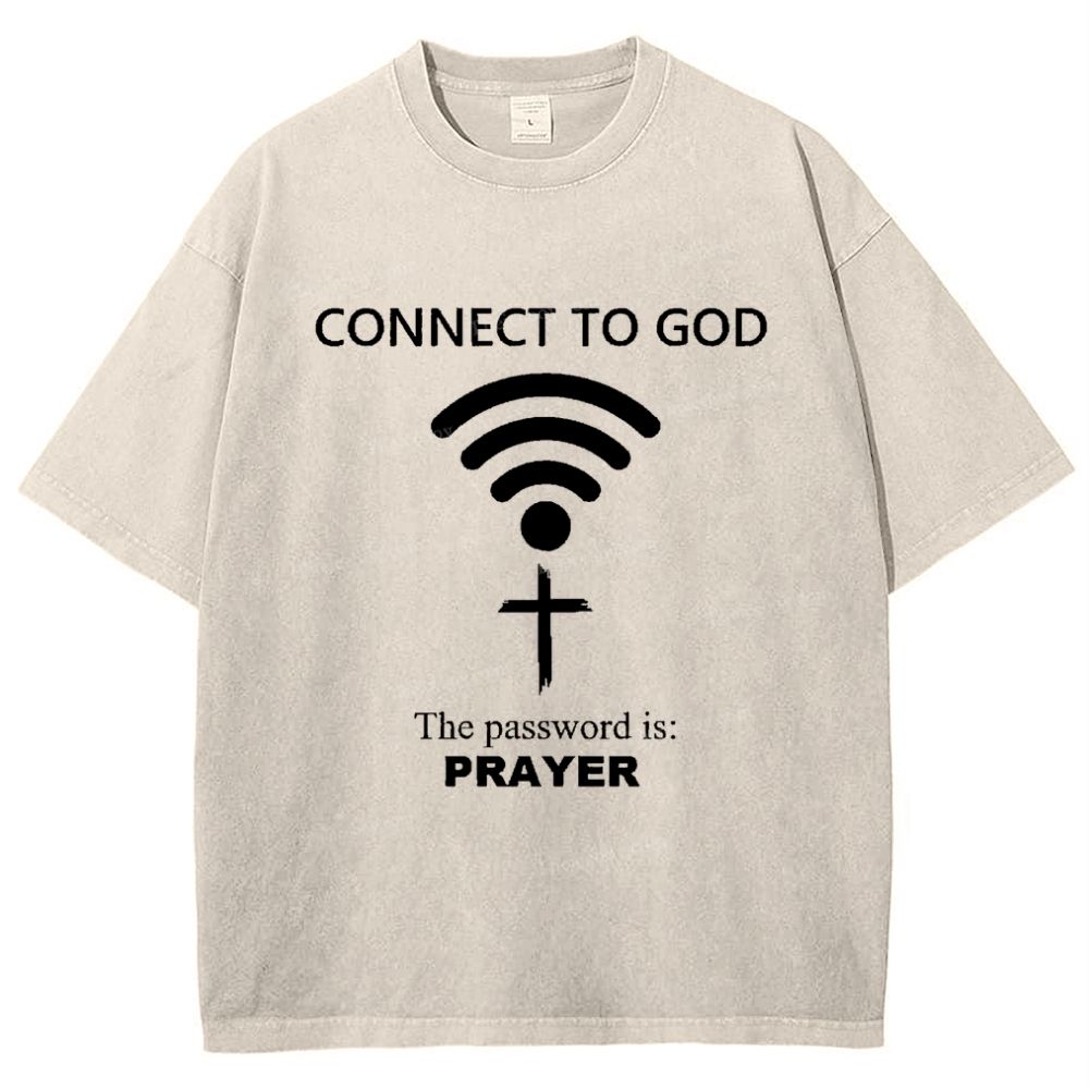 Connect To God The Password Is Prayer Snowflake Vintage Washed T-Shirt