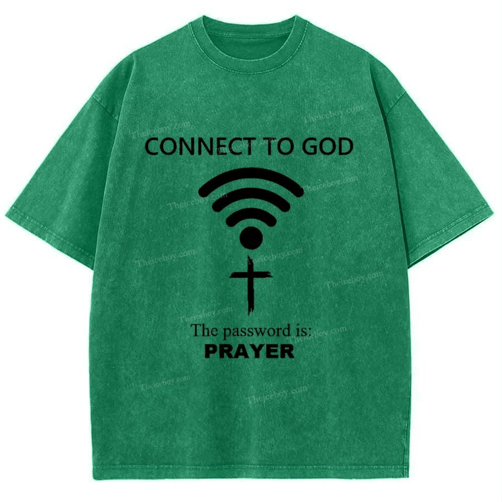 Connect To God The Password Is Prayer Snowflake Vintage Washed T-Shirt